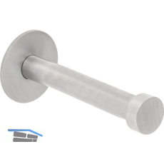 Mantelhaken Pirwa 1 mit Platte � 30 mm, Tiefe 72 mm, Edelstahl geb�rstet