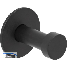 Mantelhaken Pirwa 1 mit Platte � 30 mm, Tiefe 32 mm, Stahl schwarz matt