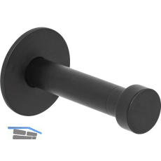 Mantelhaken Pirwa 1 mit Platte � 30 mm, Tiefe 52 mm, Stahl schwarz matt