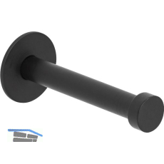 Mantelhaken Pirwa 1 mit Platte � 30 mm, Tiefe 72 mm, Stahl schwarz matt