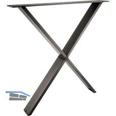 SIMAUSROM Tischkufe X-Form Schwarzstahl schutzlackiert