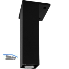Dekorfu� 40x40 mm, L�nge 120 mm, verstellbar, Aluminium schwarz