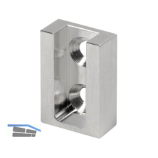 Nano Rohrtr�ger Endst�ck Wandmontage zu Schrankrohr, Messing Edelstahl Effekt