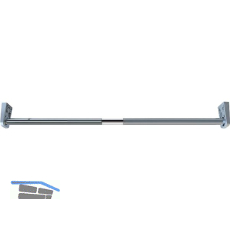 Teleskop-Schrankrohr rund, 700-1100 mm, Stahl verchromt