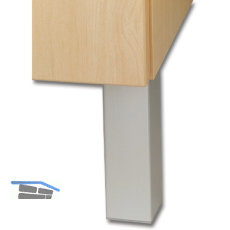 Dekorfu� Square 45x45 mm, L�nge 150 mm, Kunststoff silberfarbig