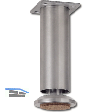 Dekorfu� Fu� � 35 mm, L�nge 160 mm, Edelstahl geb�rstet