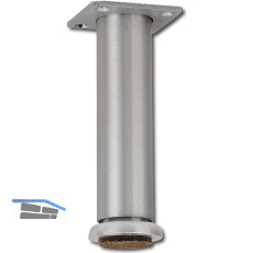 Dekorfu� Fu� � 30 mm, L�nge 160 mm, Fussteller, Aluminium geb�rstet