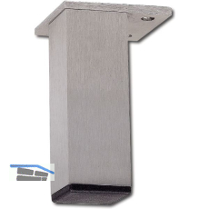 Dekorfu� 40x40 mm, L�nge 190 mm, fix, Aluminium geb�rstet