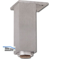 Dekorfu� 40x40 mm, L�nge 160 mm, verstellbar, Aluminium geb�rstet