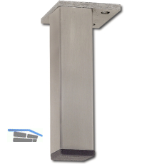 Dekorfu� 30x30 mm, L�nge 160 mm, Edelstahl geb�rstet