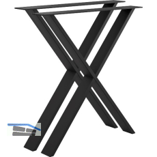 Tischkufe Etsi X-Form, Breite 700 mm, Stahl schwarz strukturiert