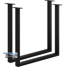 Tischkufe Etsi U-Form, Breite 700 mm, Verstellgleiter,Stahl schwarz strukturiert