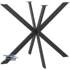 Tischgestell Etsi sternf�rmig, L�nge 890 mm, Stahl schwarz strukturiert