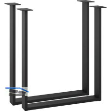 Tischkufe Etsi U-Form, Breite 600 mm, Gummiauflagen, Stahl schwarz strukturiert