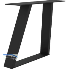 Tischkufe Etsi Trapez, Breite 800 mm, Stahl schwarz strukturiert