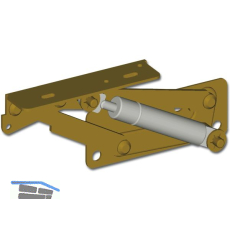 POHL Truhenbankbeschlag EW-421 mit Gasdruckfedern 300 N,Stahl blau verzinkt