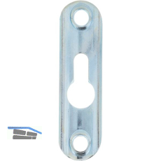 Linsen-Bettbeschlagplatte, 60 x 16 x 4 mm, 1 Schl�sselloch, Stahl verzinkt