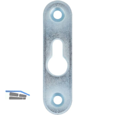 Linsen-Bettbeschlagplatte, 70 x 18 x 3 mm, 1 Schl�sselloch, Stahl verzinkt
