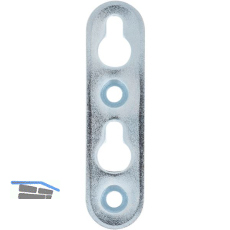 Linsen-Bettbeschlagplatte, 70 x 18 x 3 mm, 2 Schl�ssell�cher, Stahl verzinkt