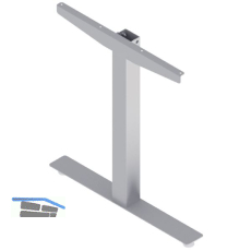 Tischgestell Basic 1 Seitenteile links/rechts Stahl alufarbig RAL9006