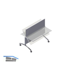 Klapptischgestell Flip-N-Store 4 f�r Platte 1400x800,wei�aluminium RAL 9006 matt