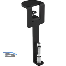 Befestigungsklammer Akustikpaneel Mira organizer, Stahl graphitschwarz, RAL 9011