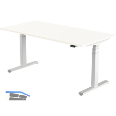 B�rotisch Evo, elektrisch verstellbar, alufarbig, Platte 1400x800 Topwei�