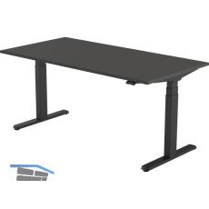 B�rotisch Evo, elektrisch verstellbar, schwarz, Platte 1600x800 Graphitgrau