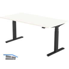 B�rotisch Amica, elektrisch verstellbar, schwarz, Platte 1600x800 Topwei�