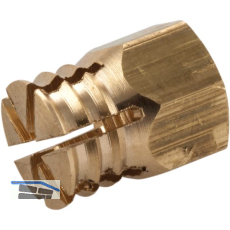 Spreizmuffe sechskant, M6 L�nge 9 mm, Bohr �8 mm, Messing blank