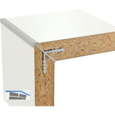 ALUMIS Korpus-Eckverbinderprofil 5000 mm f�r Holzst�rke 19 mm, Edelstahl Effekt