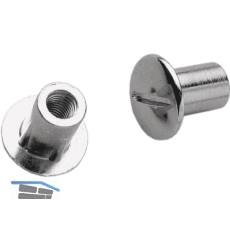 H�lsenmutter, M5 ohne Rille, L�nge 11, Zink vernickelt