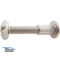 Verbindungsschraube - M6, Kreuzschlitz, �8, Holzst�rke 35-42, Zink vernickelt