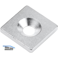 Magnetgegenst�ck 20 x 20 mm mit Bohrung