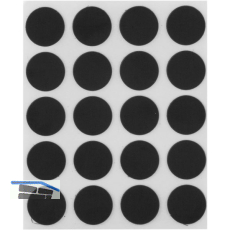 Abdeckkappe selbstklebend, �13mm, 20 St�ck, Kunststoff schwarz