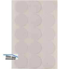 Abdeckkappe selbstklebend, �20mm, 15 St�ck, Kunststoff weiss