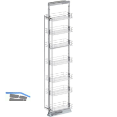 VS TAL Larder 7 Hochschrankauszug Set Classic KB 300 mm Silber