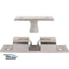 Doppelkugelschnapper, 13 x 70 mm, Messing vernickelt