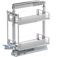 VS TAL Larder 1 Hochschrankauszug Set Artline KB 300 mm Silber/Glas satiniert