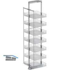 VS TAL Larder 7 Hochschrankauszug Set Saphir KB 600 mm Silber