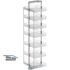 VS TAL Larder 7 Hochschrankauszug Set Saphir KB 600 mm Silber/Chrom