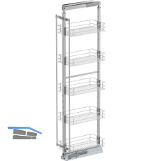VS TAL Larder 5 Hochschrankauszug Set Classic KB 300 mm 5 Ablagen Silber