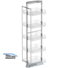 VS TAL Larder 5 Hochschrankauszug Set Classic KB 400 mm 5 Ablagen Silber
