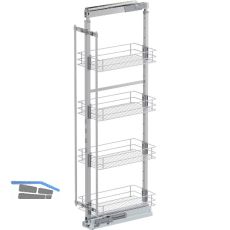 VS TAL Larder 5 Hochschrankauszug Set Classic KB 300 mm 4 Ablagen Silber