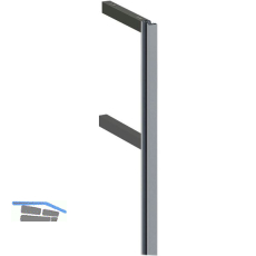 VOLPATO Stili Wandanbindung mitte 245 mm, Aluminium schwarz eloxiert