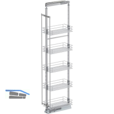 VS TAL Larder 6 Hochschrankauszug Set Saphir KB 300 mm Silber