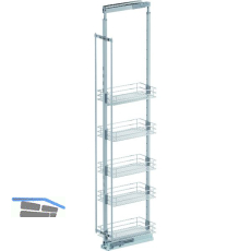 VS TAL Larder 7 Hochschrankauszug Set Saphir KB 300 mm Silber/Chrom