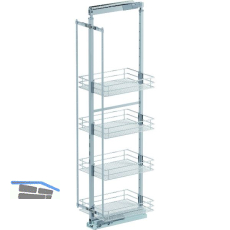 VS TAL Larder 5 Hochschrankauszug Set Saphir KB 400 mm Silber/Chrom