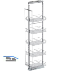 VS TAL Larder 6 Hochschrankauszug Set Saphir KB 400 mm Silber