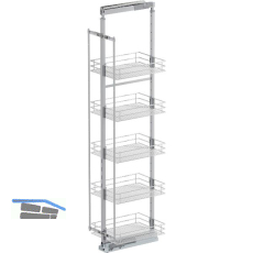 VS TAL Larder 6 Hochschrankauszug Set Saphir KB 400 mm Silber/Chrom